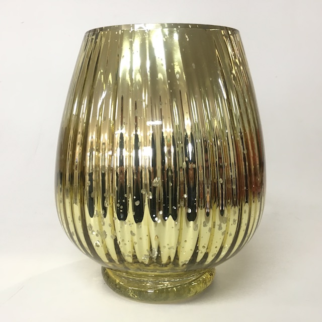 VASE, Mercury Gold Hurricane 17cmD x 20cmH